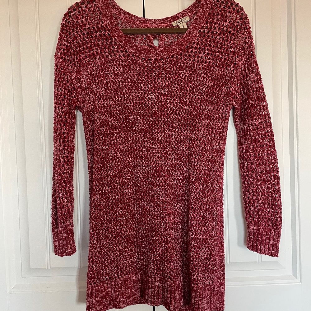 Lucky Brand Burgundy Knit Pullover Size Small